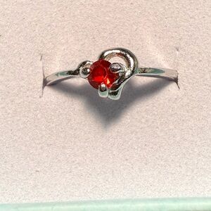 Rhinestone silver plated ring